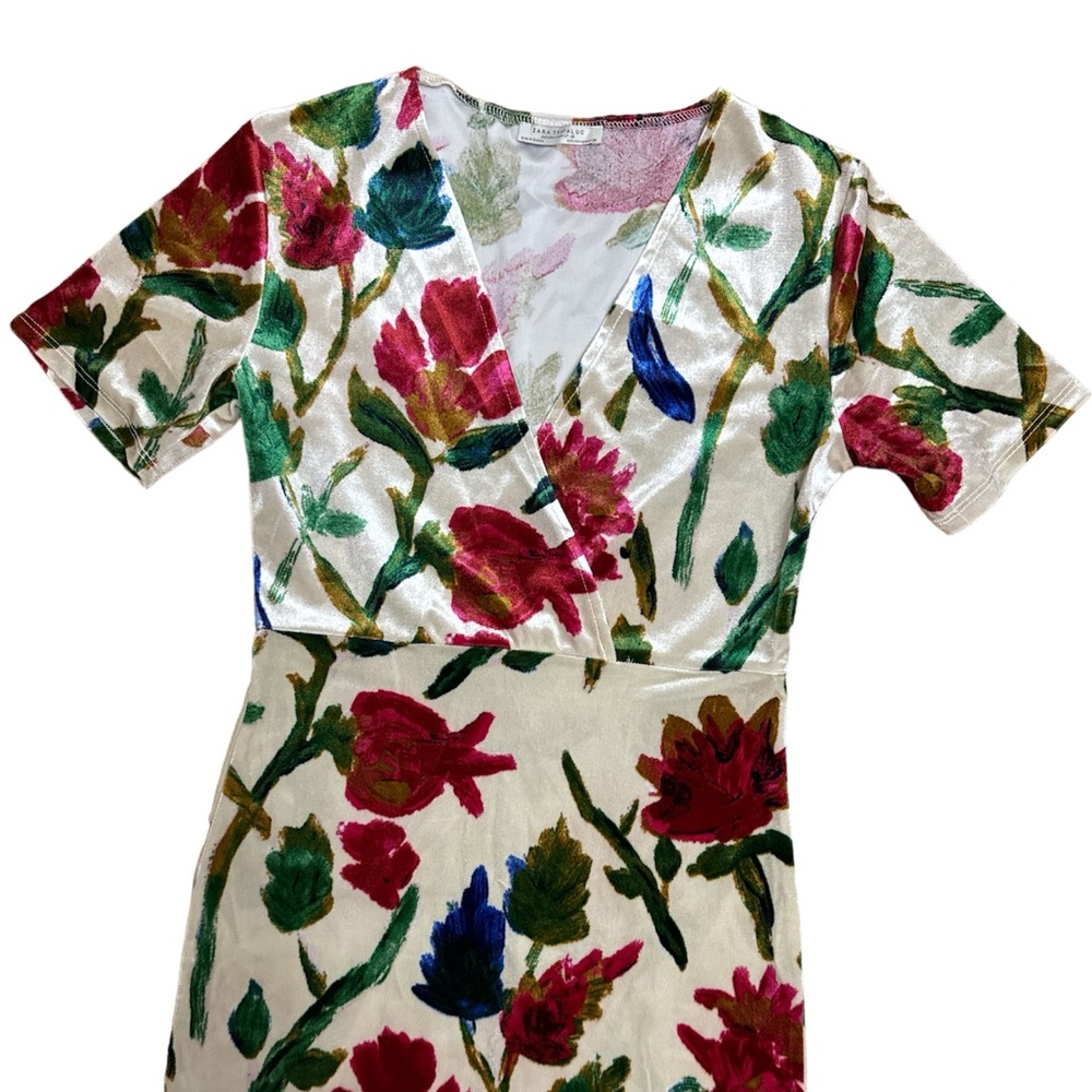 Zara Floral Velvet Dress - Picture 6 of 9